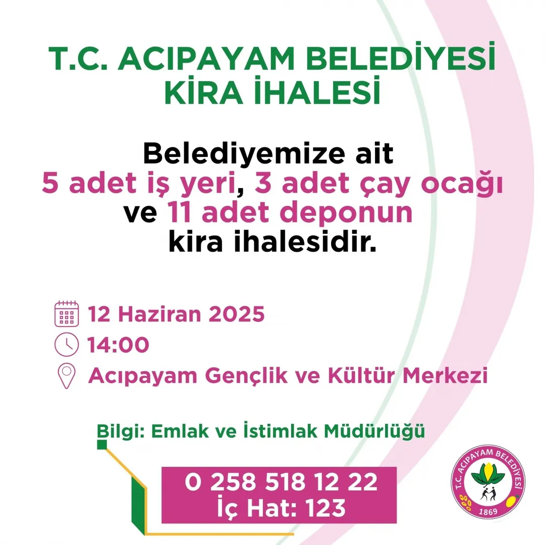 KİRA İHALESİ DUYURUSU!